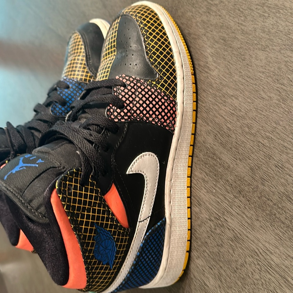 Big kids size 4.5 Nike Air Jordan multi color shoes